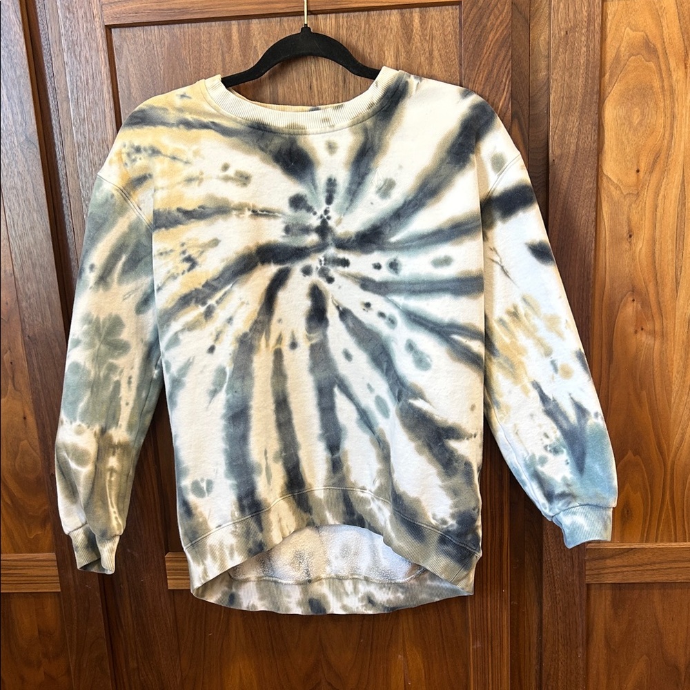 Volcom Tie-Dye Crew Neck Sweater - Blue and Cream